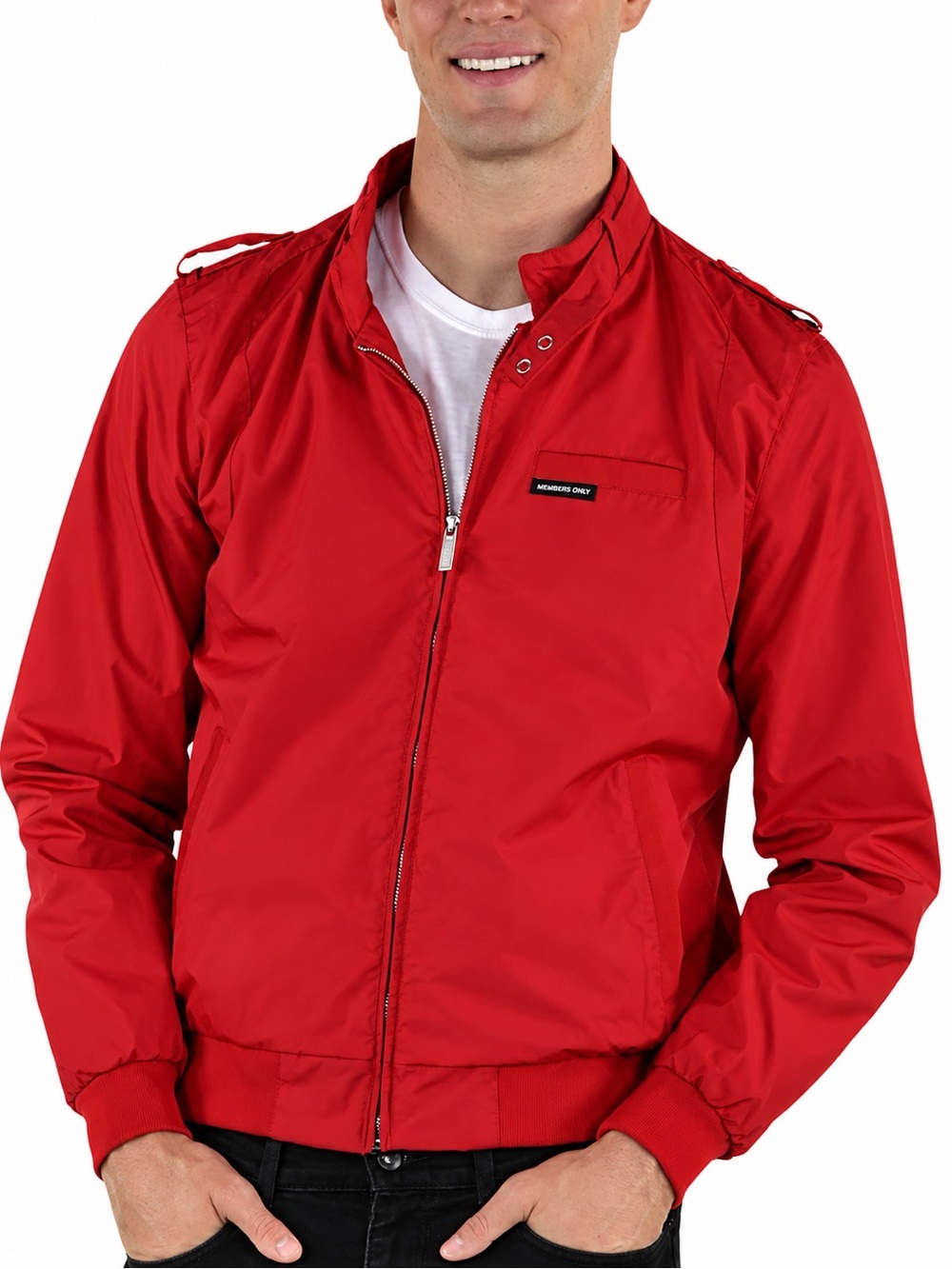 Members Only mens Original
Iconic Racer Jacket Red size M